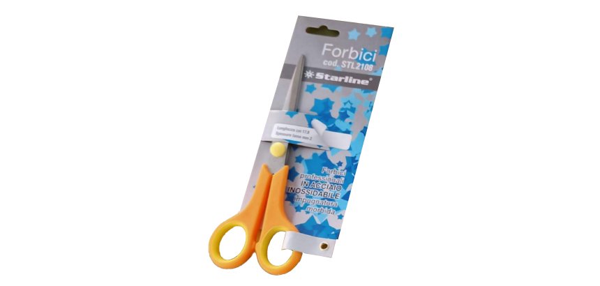Forbici - 17,8 cm - lama in acciaio - impugnatura morbida - arancione - Starline