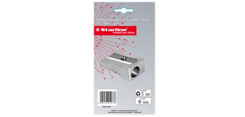 Temperamatite senza contenitore - 1 foro - in metallo - Starline