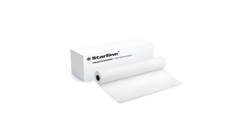 Carta plotter - 610 mm x 50 mt - 90 gr - inkjet - opaca - bianco - Starline