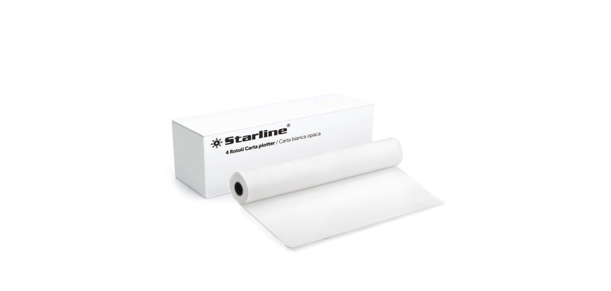 Carta plotter - 1067 mm x 50 mt - 90 gr - inkjet - opaca - bianco - Starline
