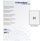 Etichette adesive - in carta - permanenti - 42 x 16,9 mm - 85 et/fg - 100 fogli - bianco - Starline