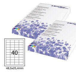 Etichette adesive - in carta - permanenti - 48,5 x 25,4 mm - 40 et/fg - 100 fogli - bianco - Starline