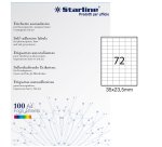 Etichette adesive - in carta - permanenti - 35 x 23,5 mm - 72 et/fg - 100 fogli - bianco - Starline