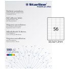 Etichette adesive - in carta - permanenti - 52,5 x 21,2 mm - 56 et/fg - 100 fogli - bianco - Starline