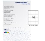 Etichette adesive - in carta - permanenti - 52,5 x 29,7 mm - 40 et/fg - 100 fogli - bianco - Starline