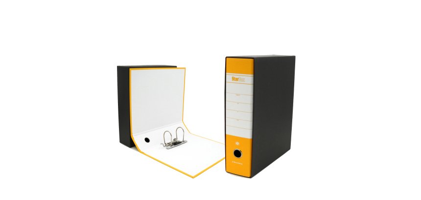 Registratore Starbox - dorso 8 cm - commerciale 23 x 30 cm - giallo - Starline