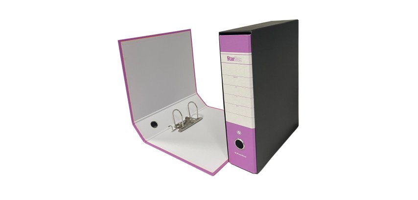 Registratore Starbox - dorso 8 cm - protocollo 23 x 33 cm - lilla - Starline