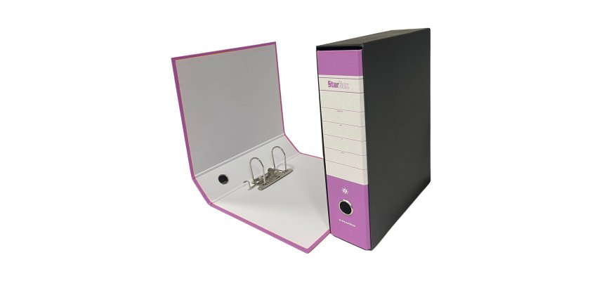 Registratore Starbox - dorso 8 cm - protocollo 23 x 33 cm - lilla - Starline