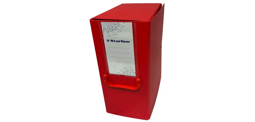 Scatola archivio con maniglia - dorso 16 cm - 25 x 35 cm - rosso - Starline