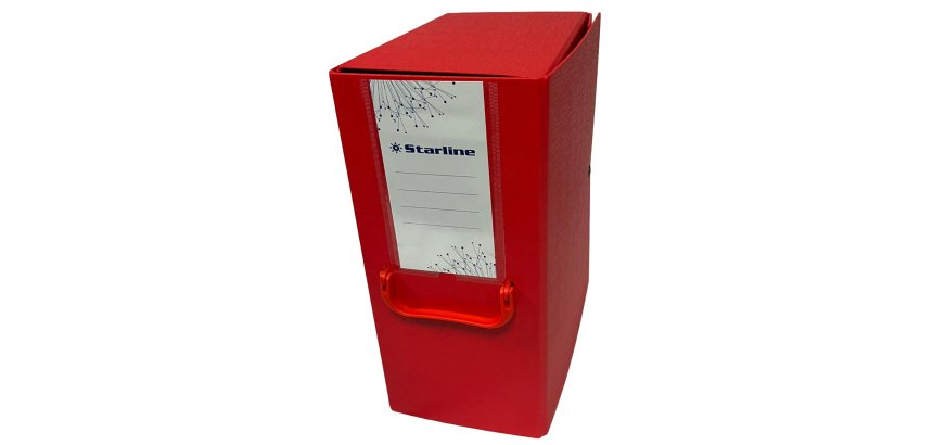 Scatola archivio con maniglia - dorso 16 cm - 25 x 35 cm - rosso - Starline