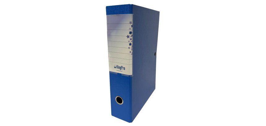 Scatola progetto KingPro - con portaetichetta - dorso 4 cm - blu - Starline