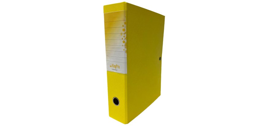 Scatola progetto KingPro - con portaetichetta - dorso 8 cm - giallo - Starline