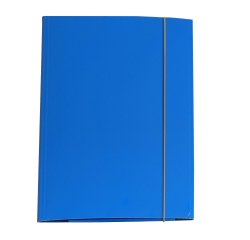 Cartellina con elastico - cartone plastificato - 3 lembi - 25x34 cm - azzurro - Queen - Starline