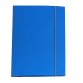 Cartellina con elastico - cartone plastificato - 3 lembi - 25x34 cm - azzurro - Queen Starline