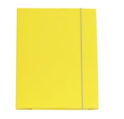 Cartellina con elastico - cartone plastificato - 3 lembi - 25x34 cm - giallo - Queen - Starline