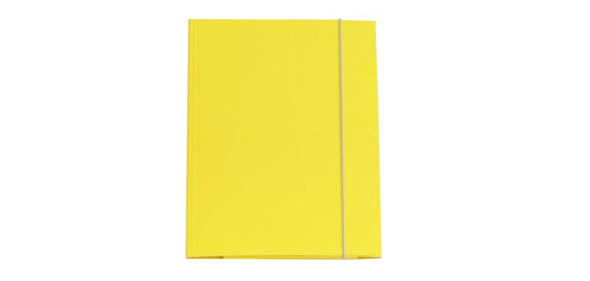 Cartella 3 lembi con elastico Queen - A4 - dorso variabile - cartone plastificato - giallo - Starline
