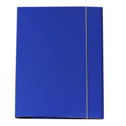 Cartellina con elastico - cartone plastificato - 3 lembi - 25x34 cm - blu - Queen Starline