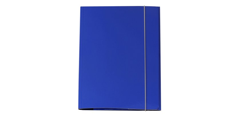 Cartella 3 lembi con elastico Queen - A4 - dorso variabile - cartone plastificato - blu - Starline