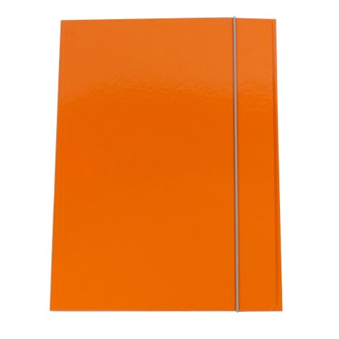 Cartellina con elastico - cartone plastificato - 3 lembi - 25x34 cm - arancio - Queen Starline