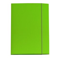 Cartellina con elastico - cartone plastificato - 3 lembi - 25x34 cm - verde prato - Queen - Starline