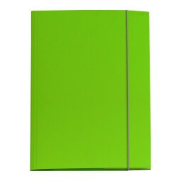 Cartellina con elastico - cartone plastificato - 3 lembi - 25x34 cm - verde prato - Queen Starline