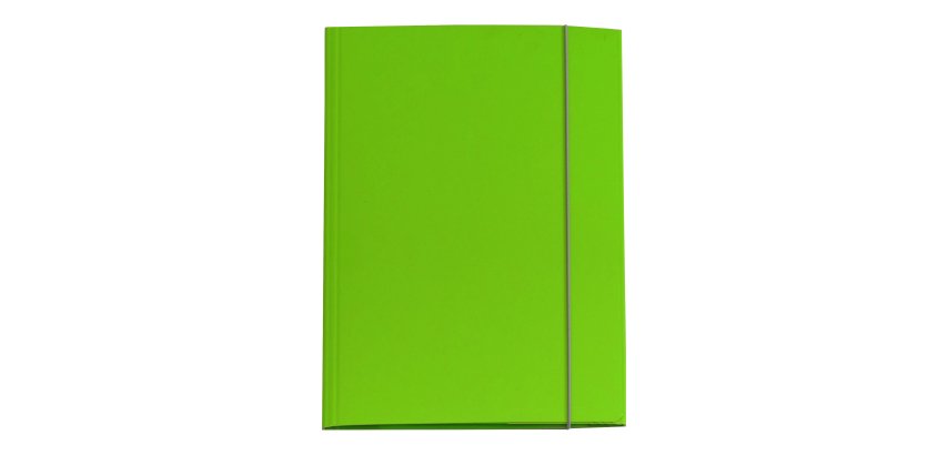 Cartella 3 lembi con elastico Queen - A4 - dorso variabile - cartone plastificato - verde prato - Starline
