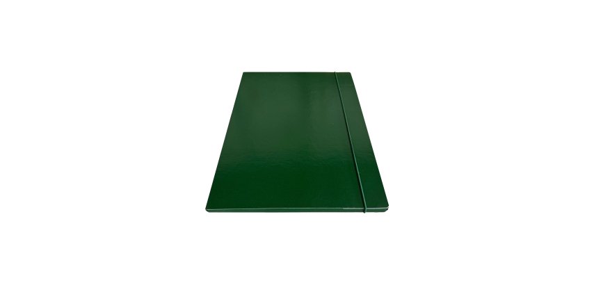 Cartella 3 lembi con elastico - 25 x 34 cm - dorso 1cm - verde - Starline