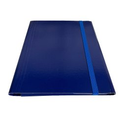 Cartella 3 lembi con elastico piatto - A4 - dorso variabile - blu - Starline