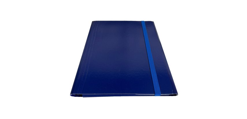 Cartella 3 lembi con elastico piatto - A4 - dorso variabile - blu - Starline