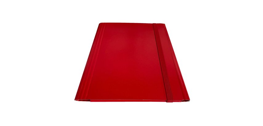 Cartella 3 lembi con elastico piatto - A4 - dorso variabile - rosso - Starline