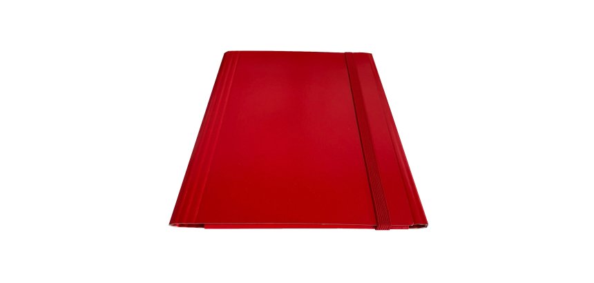 Cartella 3 lembi con elastico piatto - A4 - dorso variabile - rosso - Starline