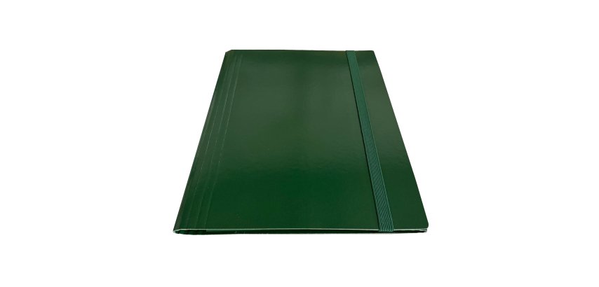 Cartella 3 lembi con elastico piatto - A4 -dorso variabile - verde - Starline