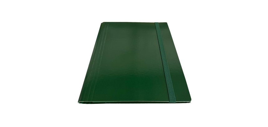 Cartella 3 lembi con elastico piatto - A4 -dorso variabile - verde - Starline