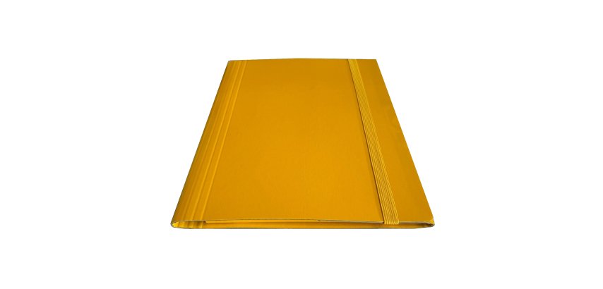 Cartella 3 lembi con elastico piatto - A4 - dorso variabile - giallo - Starline
