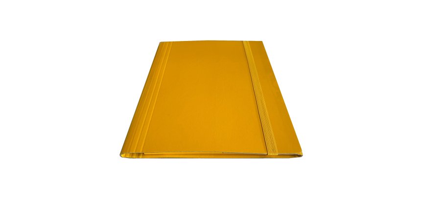 Cartella 3 lembi con elastico piatto - A4 - dorso variabile - giallo - Starline