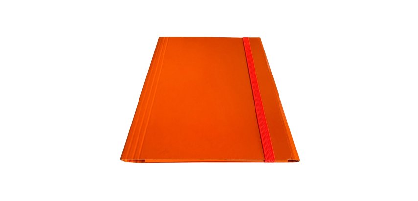 Cartella 3 lembi con elastico piatto - A4 - dorso variabile - arancio - Starline