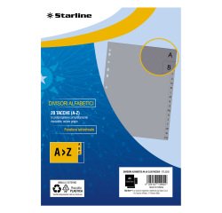 Divisori alfabetici 20 tacche - A4 - PP - grigio - Starline