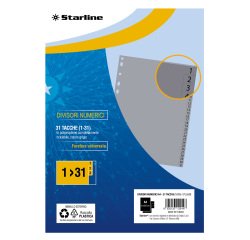 Divisori numerici 31 tacche - A4 - PP - grigio - Starline