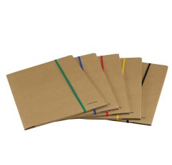 Cartellina 3 lembi - con elastico piatto 5 mm - 25 x 35 cm - cartoncino FSC - avana - Starline