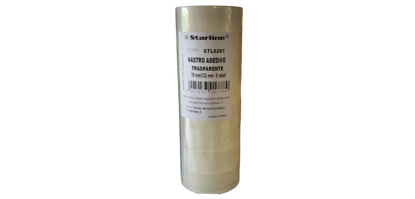 Nastro adesivo - 19 mm x 33 m - PP - trasparente - Starline - torre 8 rotoli
