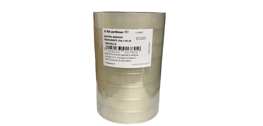 Nastro adesivo - 19 mm x 66 m - PP - trasparente - Starline - torre 8 rotoli