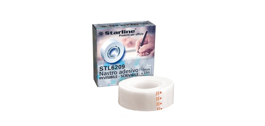 Nastro adesivo scrivibile - 19 mm x 33 m -PP - trasparente - Starline
