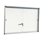 Bacheca per interni - con anta scorrevoli - fondo bianco magnetico - 9 fogli A4 - orizzontale - Starline