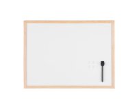 Lavagna bianca magnetica - 45 x 60 cm - cornice legno - bianco - Starline