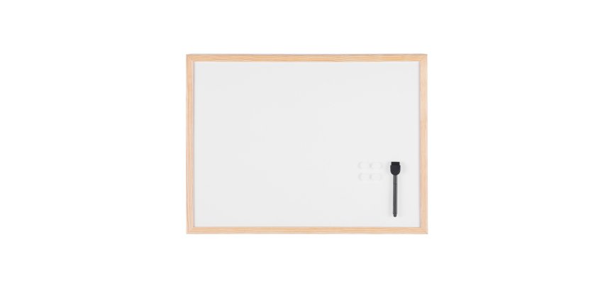 Lavagna bianca magnetica - 45 x 60 cm - cornice legno - bianco - Starline