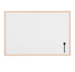 Lavagna bianca magnetica - 60 x 90 cm - cornice legno - bianco - Starline