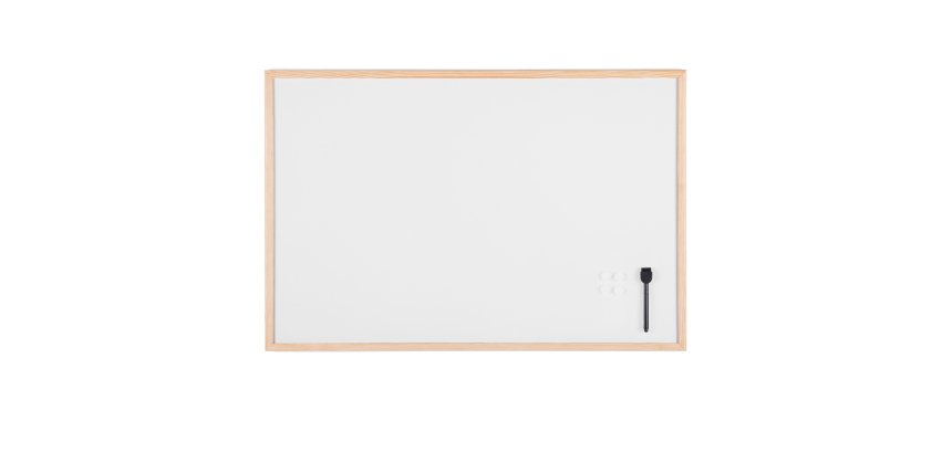 Lavagna bianca magnetica - 60 x 90 cm - cornice legno - bianco - Starline