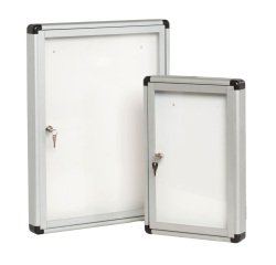 Bacheca per interni - con anta battente - fondo bianco magnetico - 4 fogli A4 - verticale - Starline