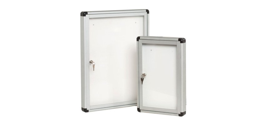 Bacheca per interni - con anta battente - fondo bianco magnetico - 4 fogli A4 - verticale - Starline