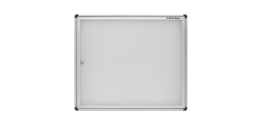 Bacheca per interni - con anta battente - fondo bianco magnetico - 6 fogli A4 - orizzontale - Starline